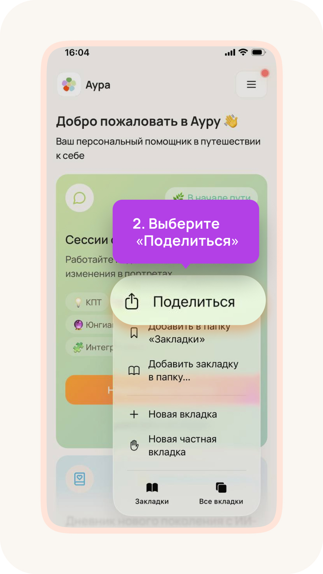 Инструкция установки Аура в Safari шаг 2