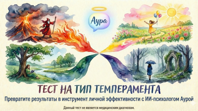 Тест на тип темперамента — пройдите бесплатный онлайн тест с ИИ-психолог Аура для определения вашего темперамента
