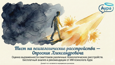 Опросник Александровича - психологический тест ИИ-психолог Аура для выявления психологических расстройств