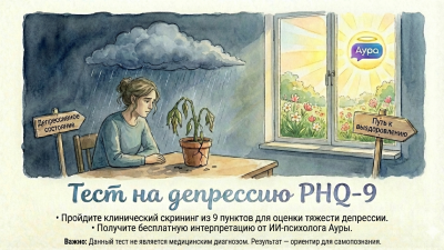 Тест на депрессию - онлайн-диагностика ИИ-психолог Аура