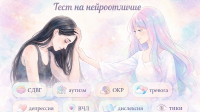Нейро-скрининг: комплексный тест на нейроотличия — СДВГ, аутизм, ОКР, тревога, депрессия, ВЧЛ, дислексия, тики
